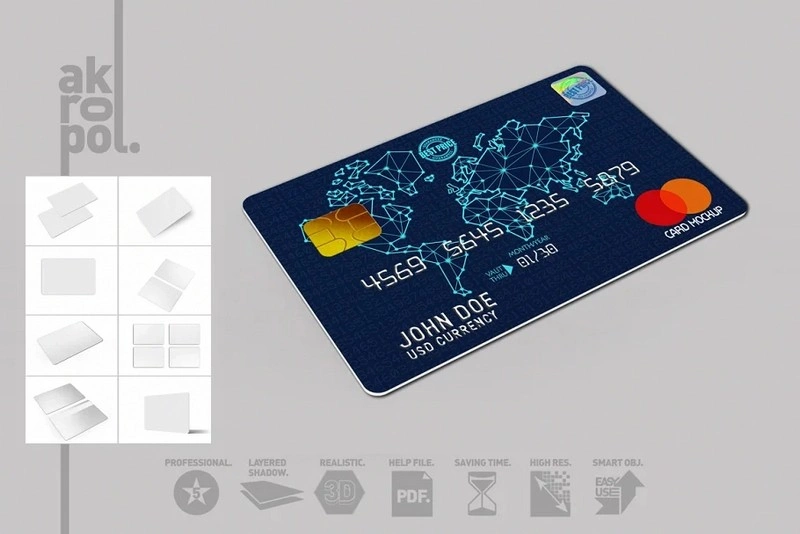 10 Credit Cards Mockup