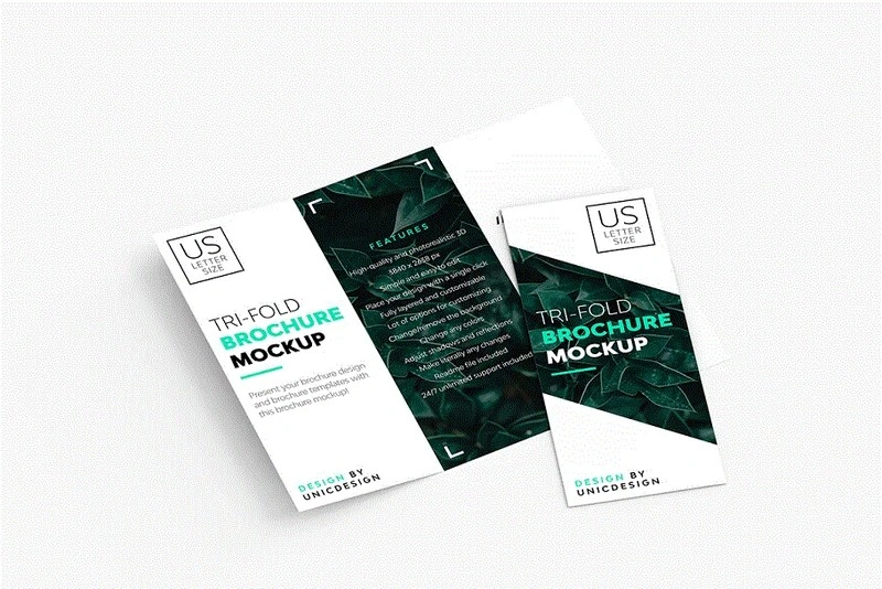 10 Tri Fold Brochure Mockup