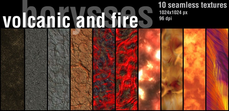 10 seamless textures Volcanic