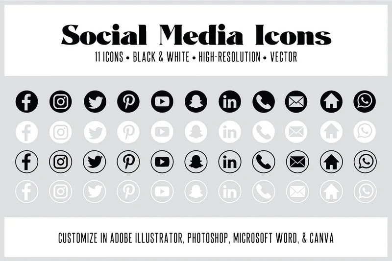 11 Customizable Social Media Icons