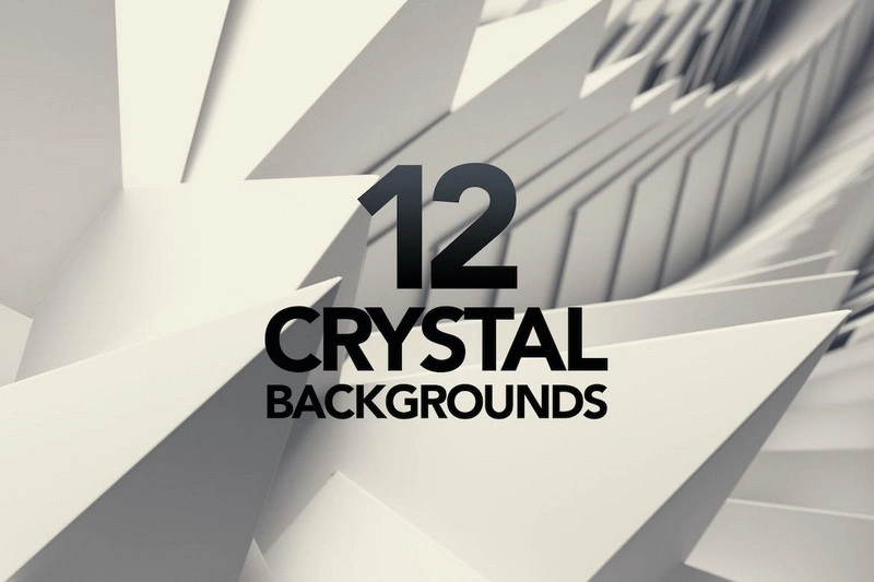 12 3D Crystal White Triangle Backgrounds