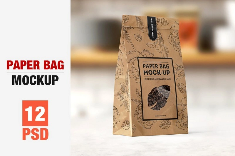 12 Paper Bag Mock-up