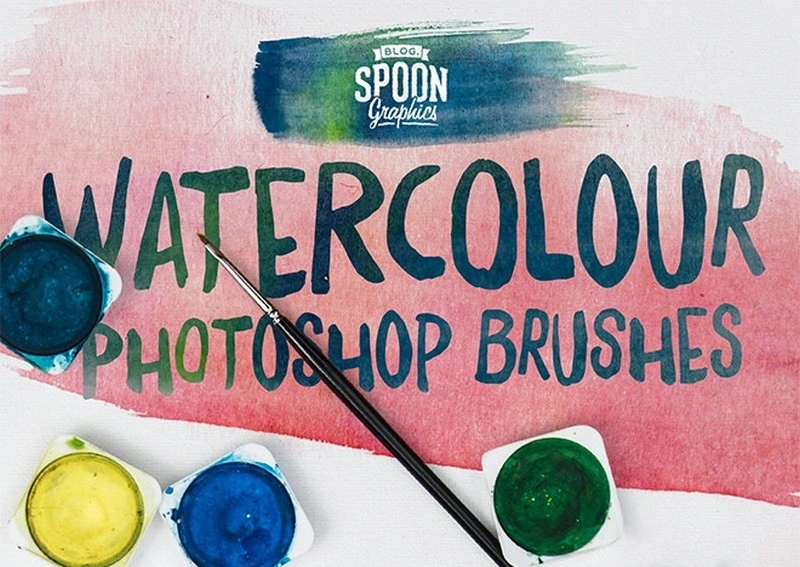 14 Watercolour Brushes for Adobe Photoshop