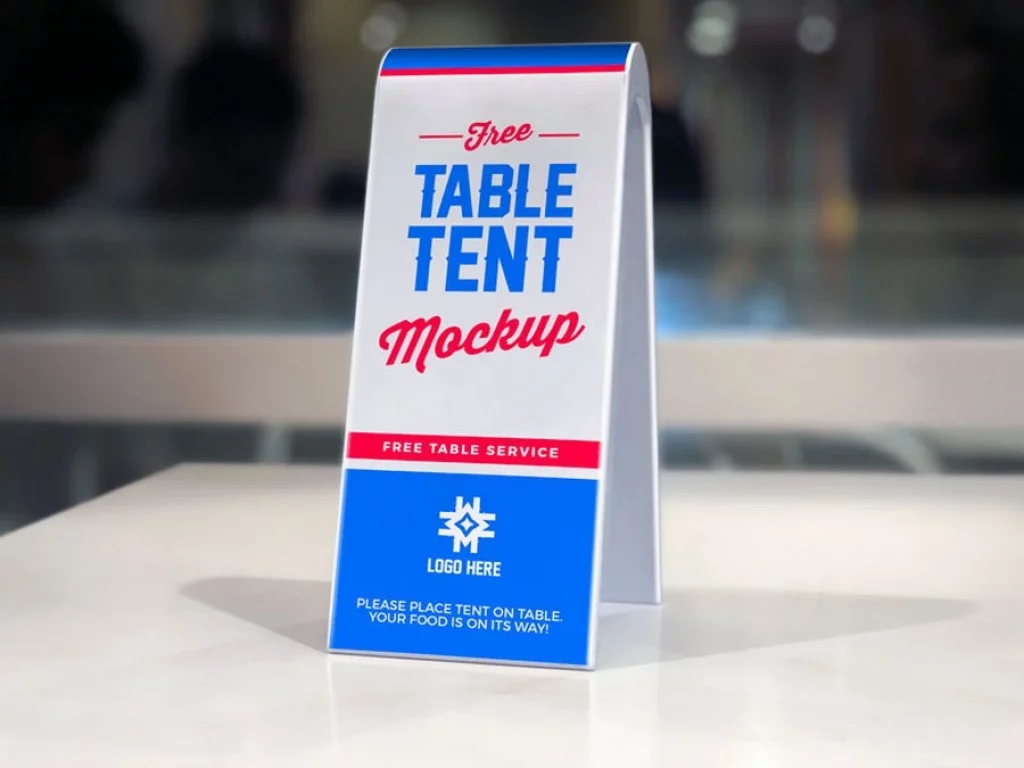 2-Sided Plastic Table Tent Mockup
