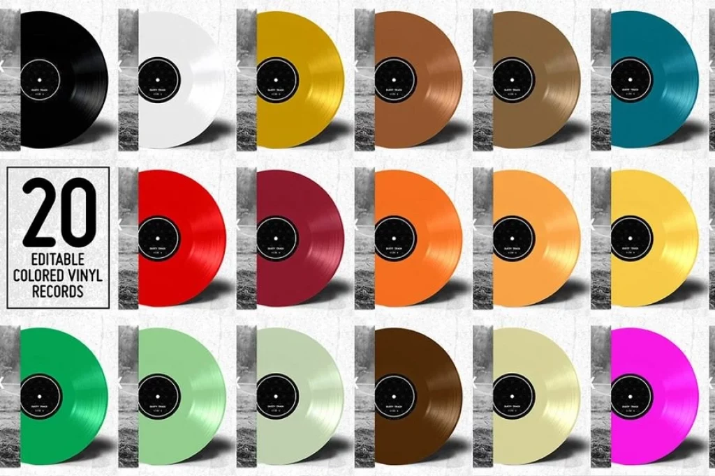 20 Colored Vinyl Records - Mockup