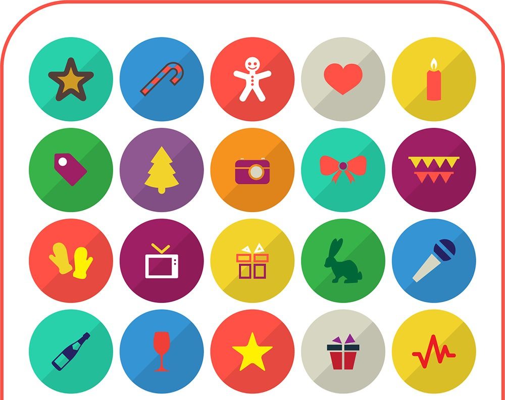 100 Free Merry Christmas & Happy New Year Icons 2014
