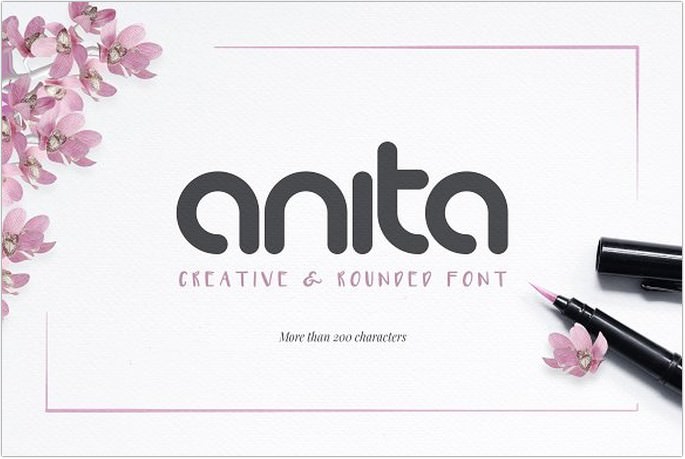 Anita Rounded - Geometric Typeface