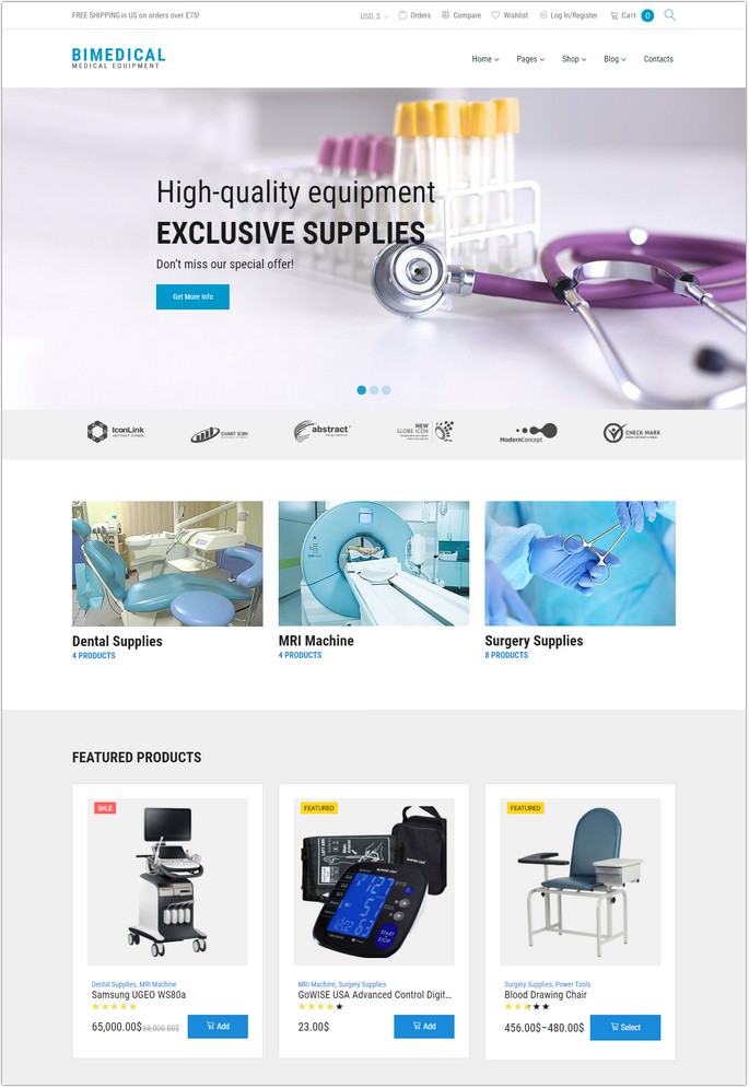 Bimedical- Medical Equipment Responsive WooCommerce Theme
