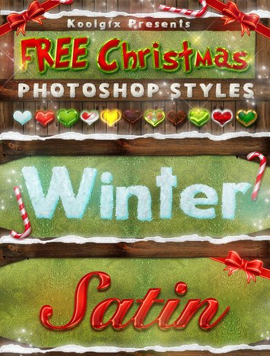 FREE Christmas Photoshop Styles – Text Effects