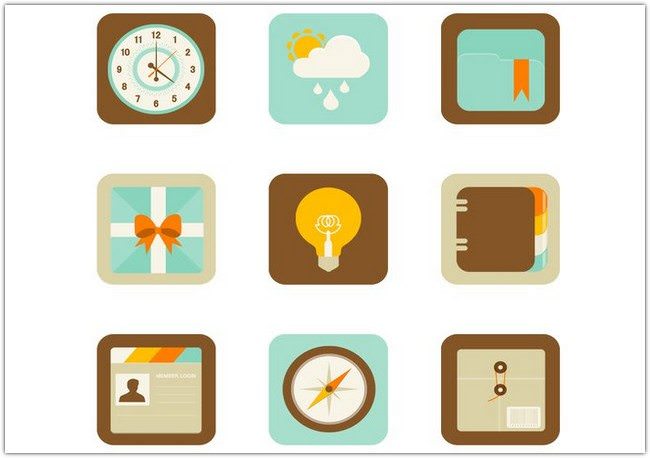 Flat Web and Mobile App Vector Icons