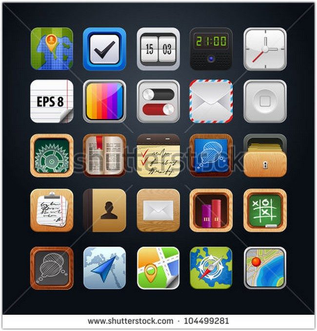 set of app vector icons