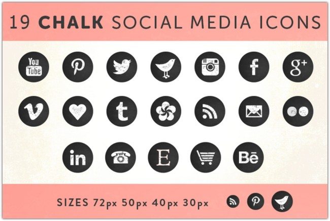 19 Chalkboard Social media Icons