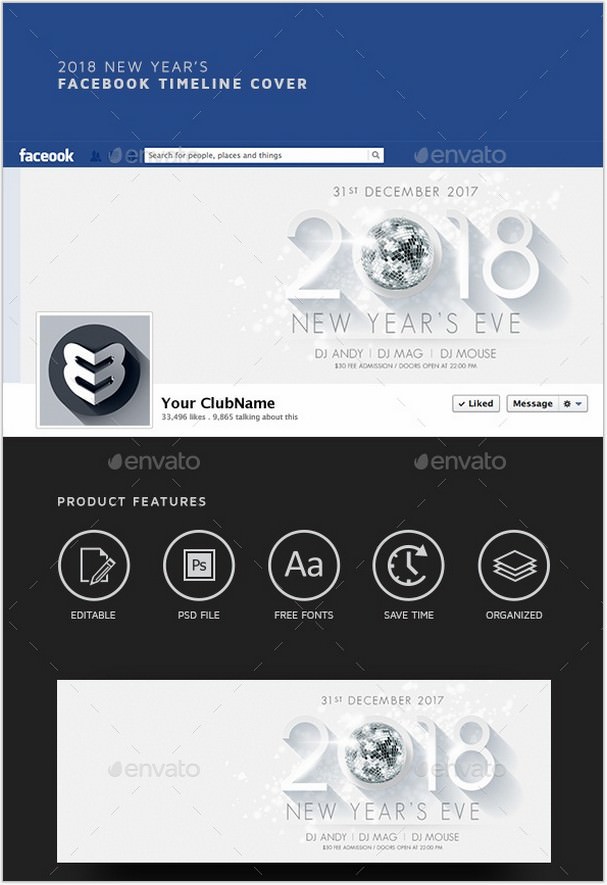2018 New Year's Facebook Timeline