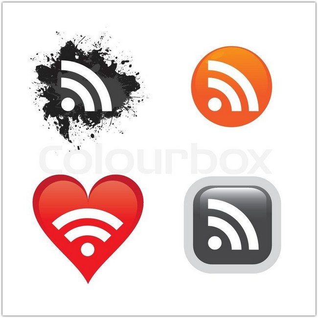 A collection of RSS feed buttons