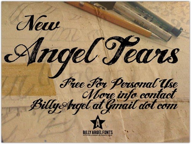 ANGEL TEARS Font by Billy Argel