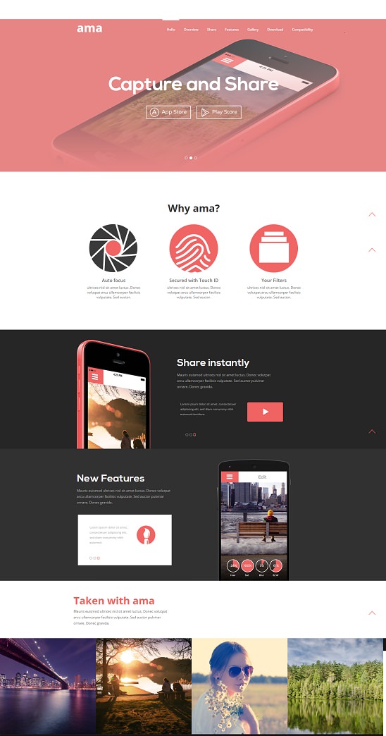 Ama a Mobile App based Flat Bootstrap Responsive web template