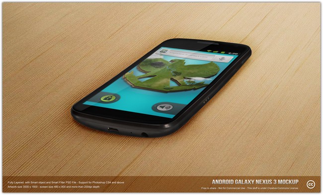 Android Galaxy Nexus 3 Mock-up PSD