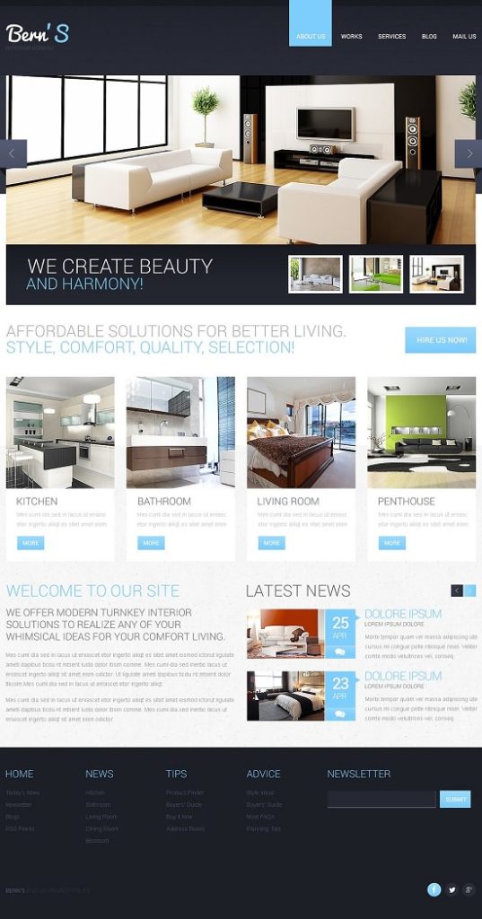 60+ Best Interior Design Furniture Website Templates 2020 - Templatefor