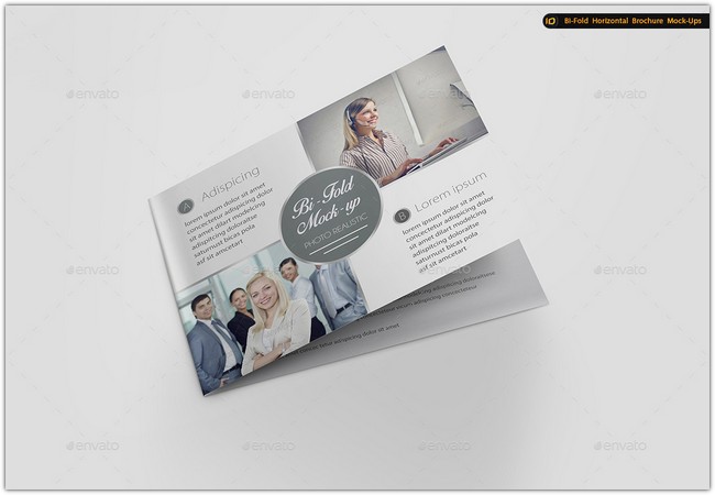 Bi-Fold Horizontal Brochure Mock-Up