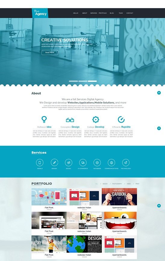 Blue Agency a Corporate Flat Bootstrap Responsive web template