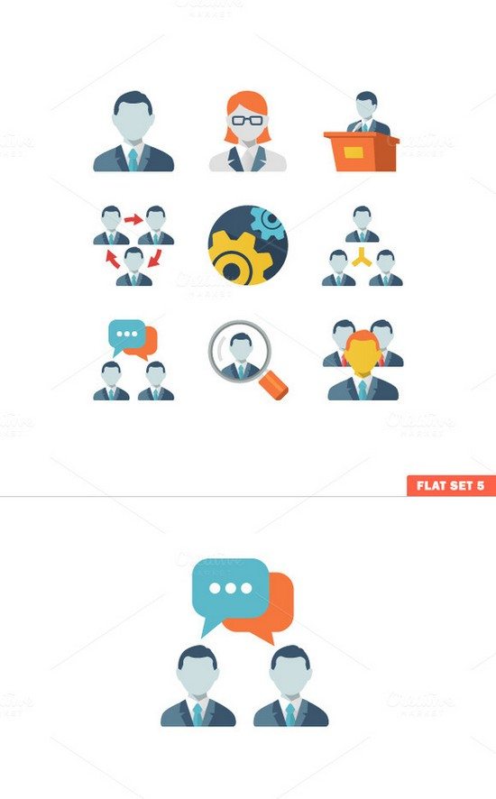 Business People Flat Icons