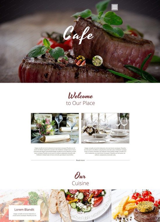 Cafe & Restaurant Free Website Templates