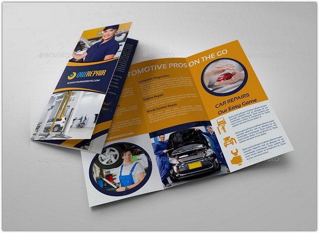 Car Repair Tri-Fold Brochure Template Vol2