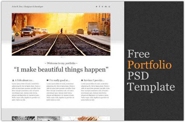 Clean Portfolio One Page PSD Template