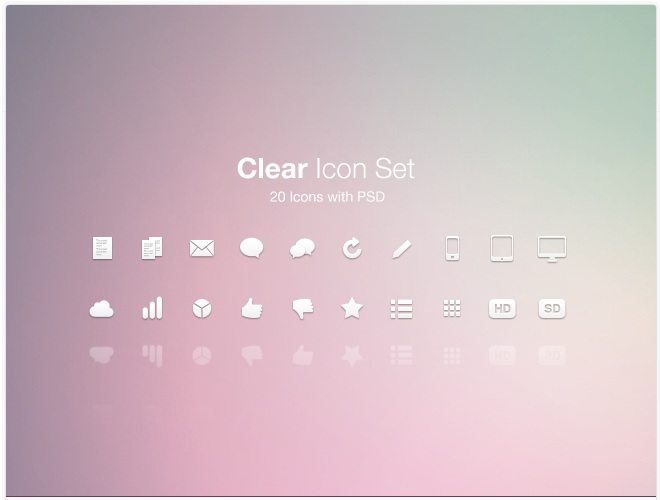 Clear Icon Set (PSD)