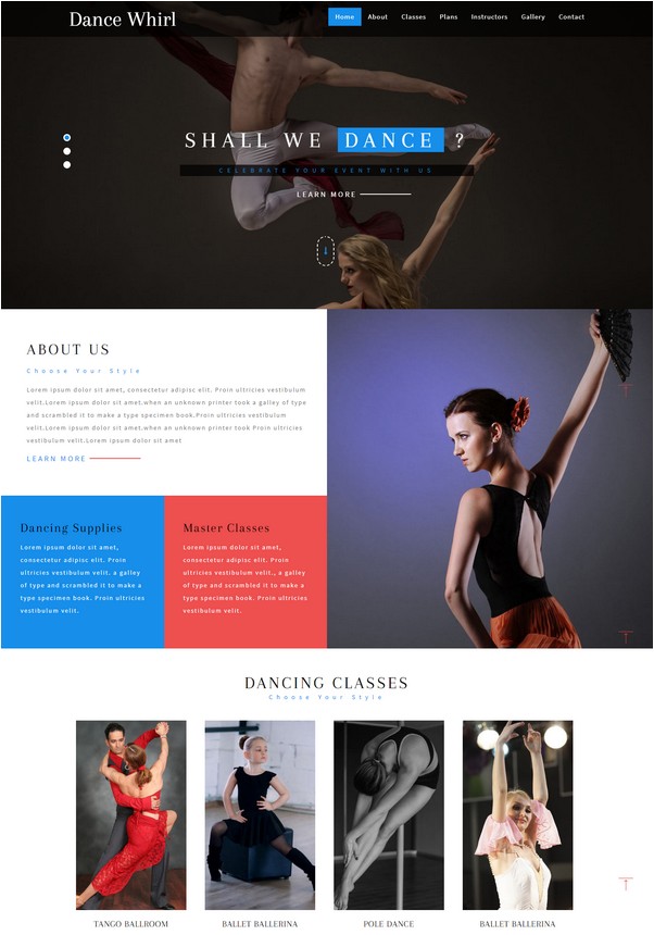 Dance Whirl an Entertainment Category Bootstrap Responsive Web Template