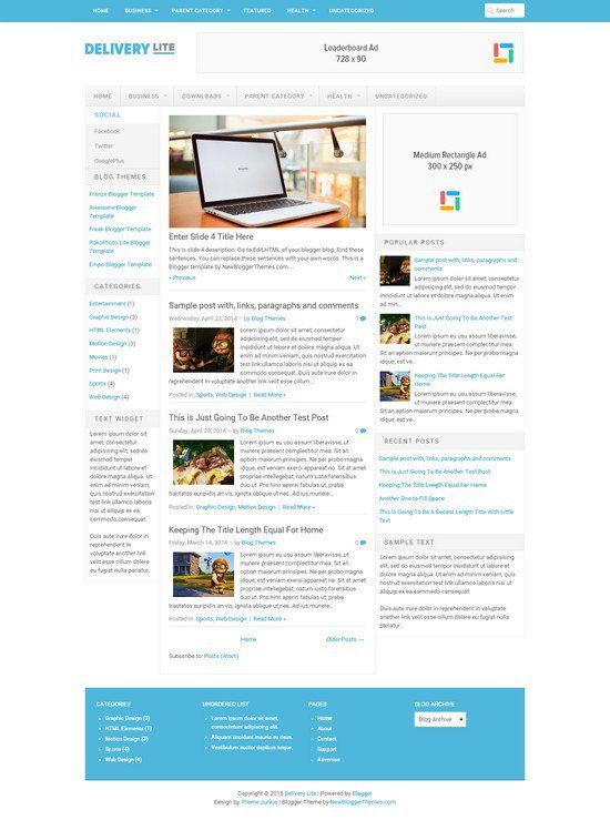 Delivery Lite Blogger Template