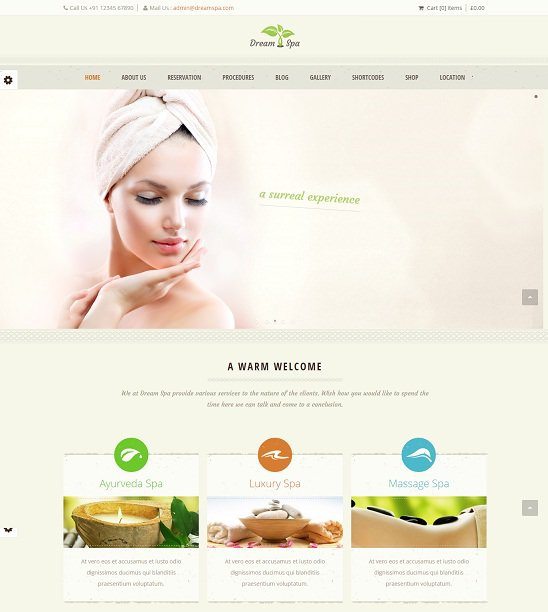 Dream Spa - Responsive Beauty Salon WordPress Theme