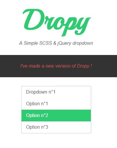 Dropy A Simple SCSS & jQuery dropdown