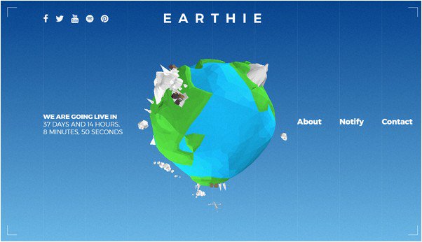 Earthie - Creative 3D Coming Soon Template
