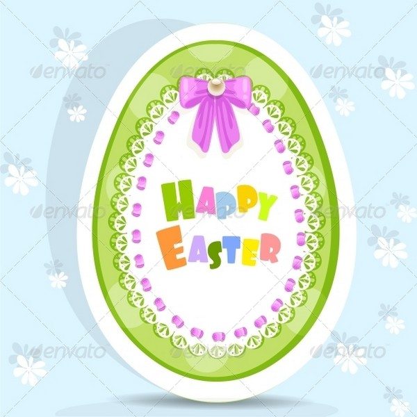 Easter Egg-Laced Postcard