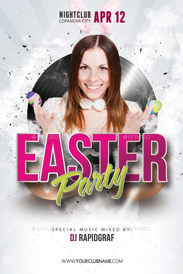 Easter Party Postcard Template  