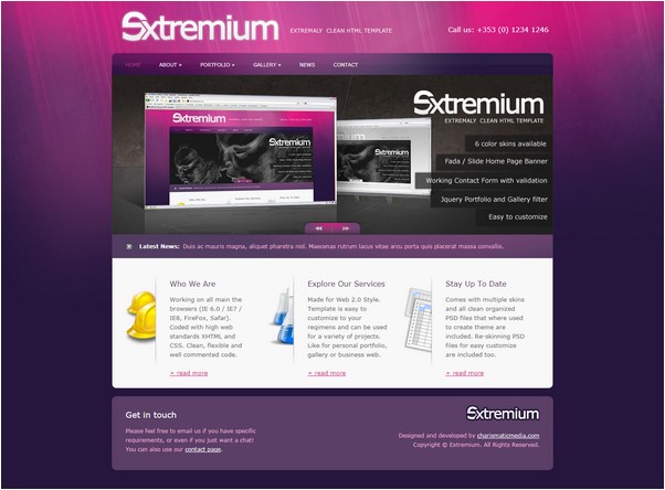 Extremium - 6 in 1 Extremely Clean HTML Template