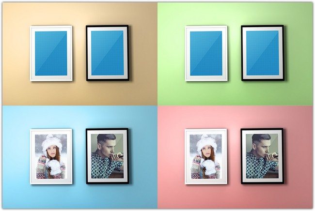 FREE Colourful Frame PSD Mockups