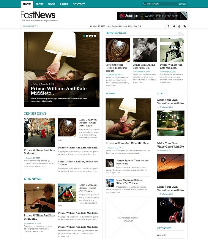 Fast News- Magazine WordPress theme (Light version)