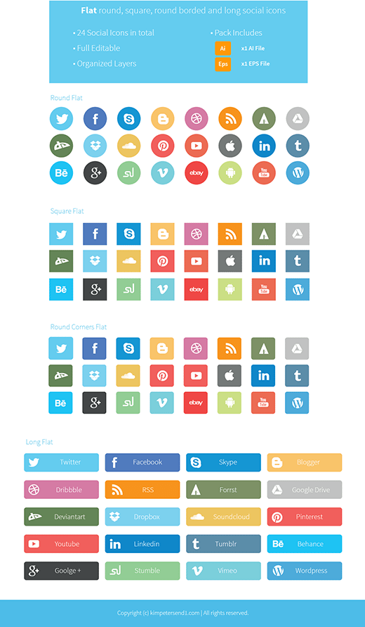 Flat-Social-Icons