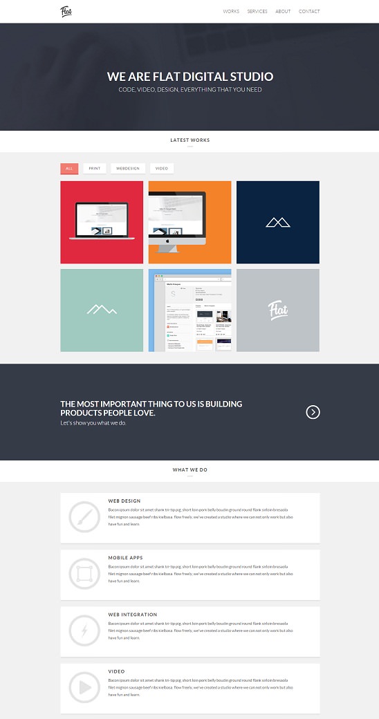 Flat Studio - Responsive One Page HTML Template