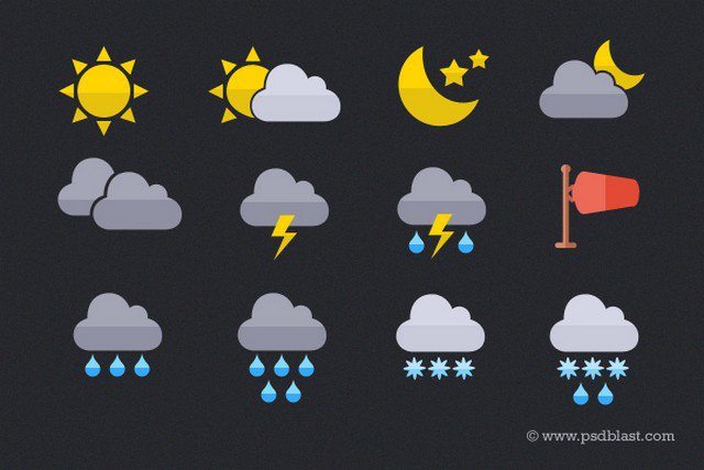 Flat Weather Icon (PSD)