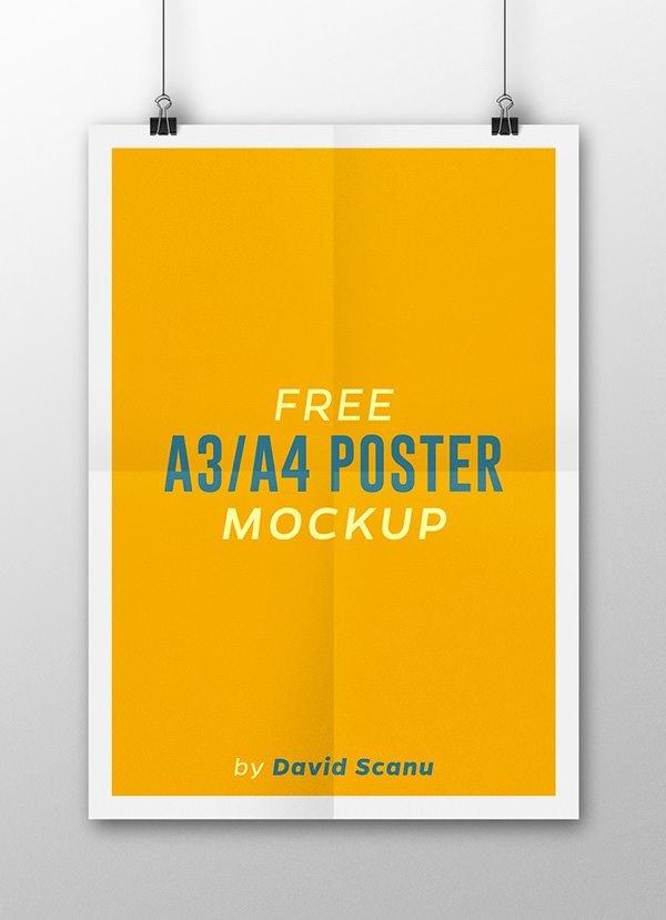 Free A3 A4 Poster Mock Up