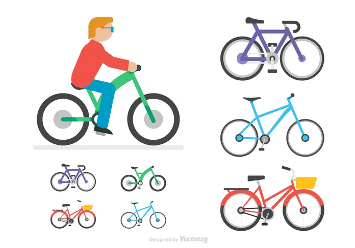 Free Flat Bicycle Vector Icons