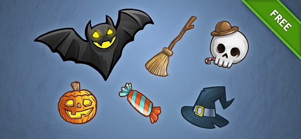 Free PSD Halloween Set 1