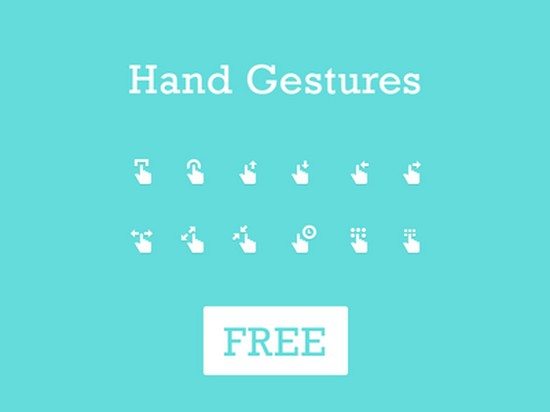 Gesture Icons – Free PSD – Vol 1