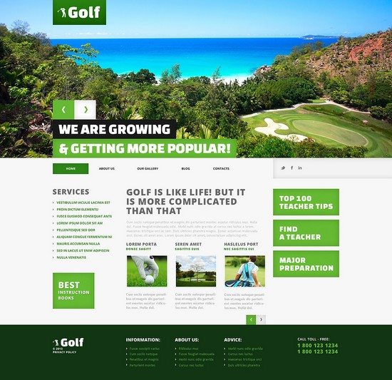 Golf Responsive WordPress Theme