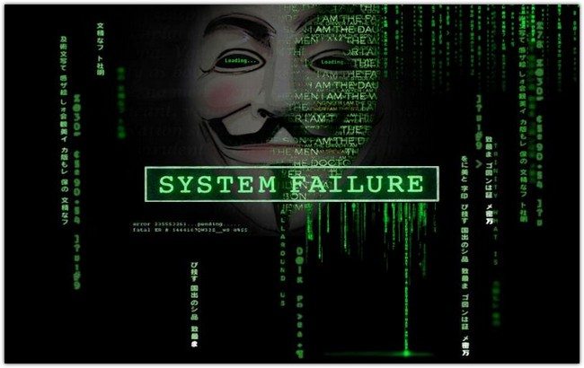 Green Anonymous computers Matrix code Guy