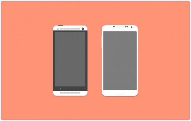 HTC ONE AND GALAXY S4 MOCKUP
