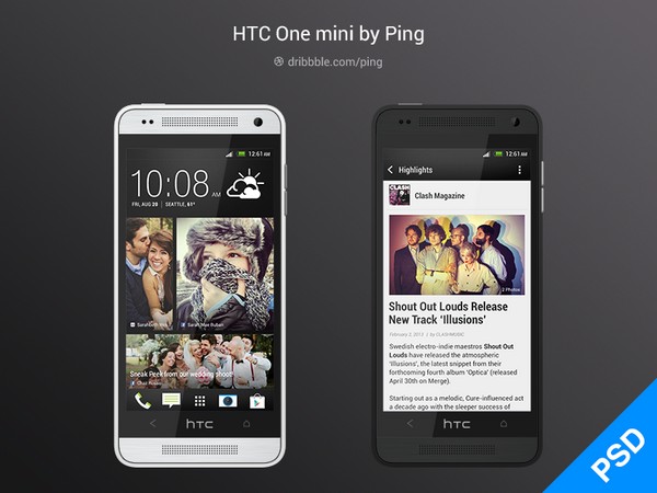 HTC One Mini PSD
